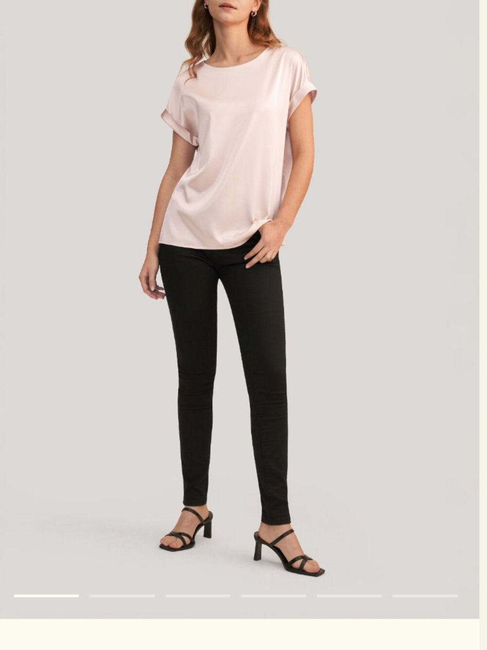 Beautiful Lily Silk 100% Mulberry Silk T-Shirt in Pale Pink